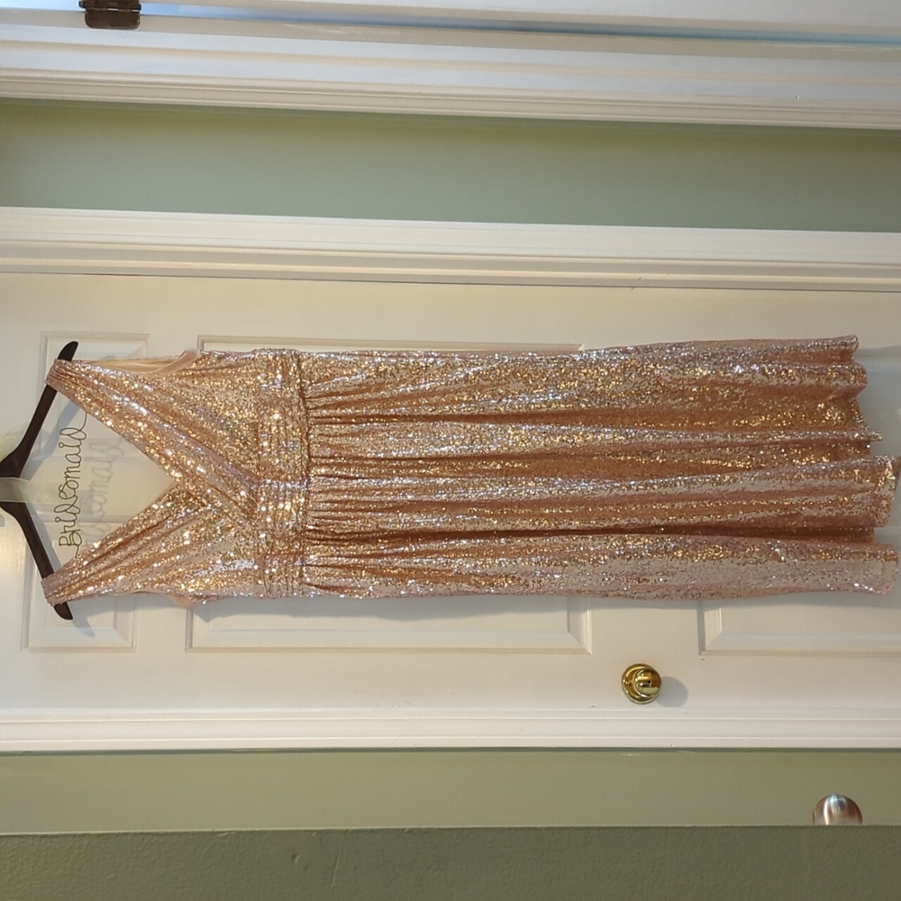 Kate Kasin, sequined, rose gold, bridesmaid dress size 18w